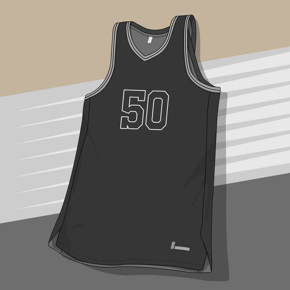 Black and white basketball jersey team uniform template design vector