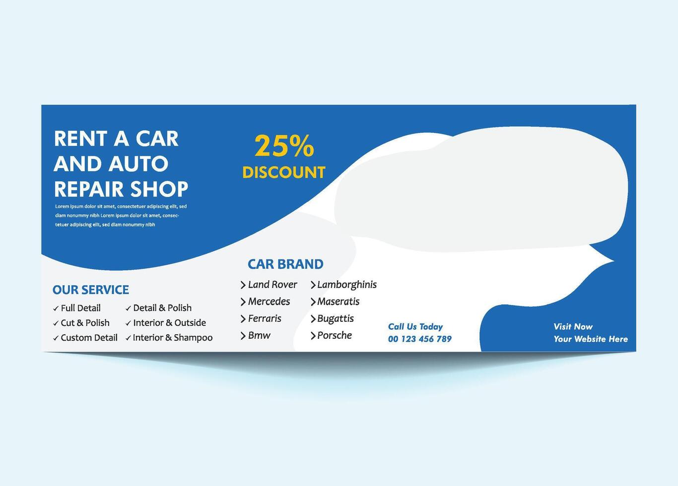 Get That Showroom Shine Top Rated Car Wash.Perfect for showcasing services, promotions, and branding. Easy to edit for social media success. vector