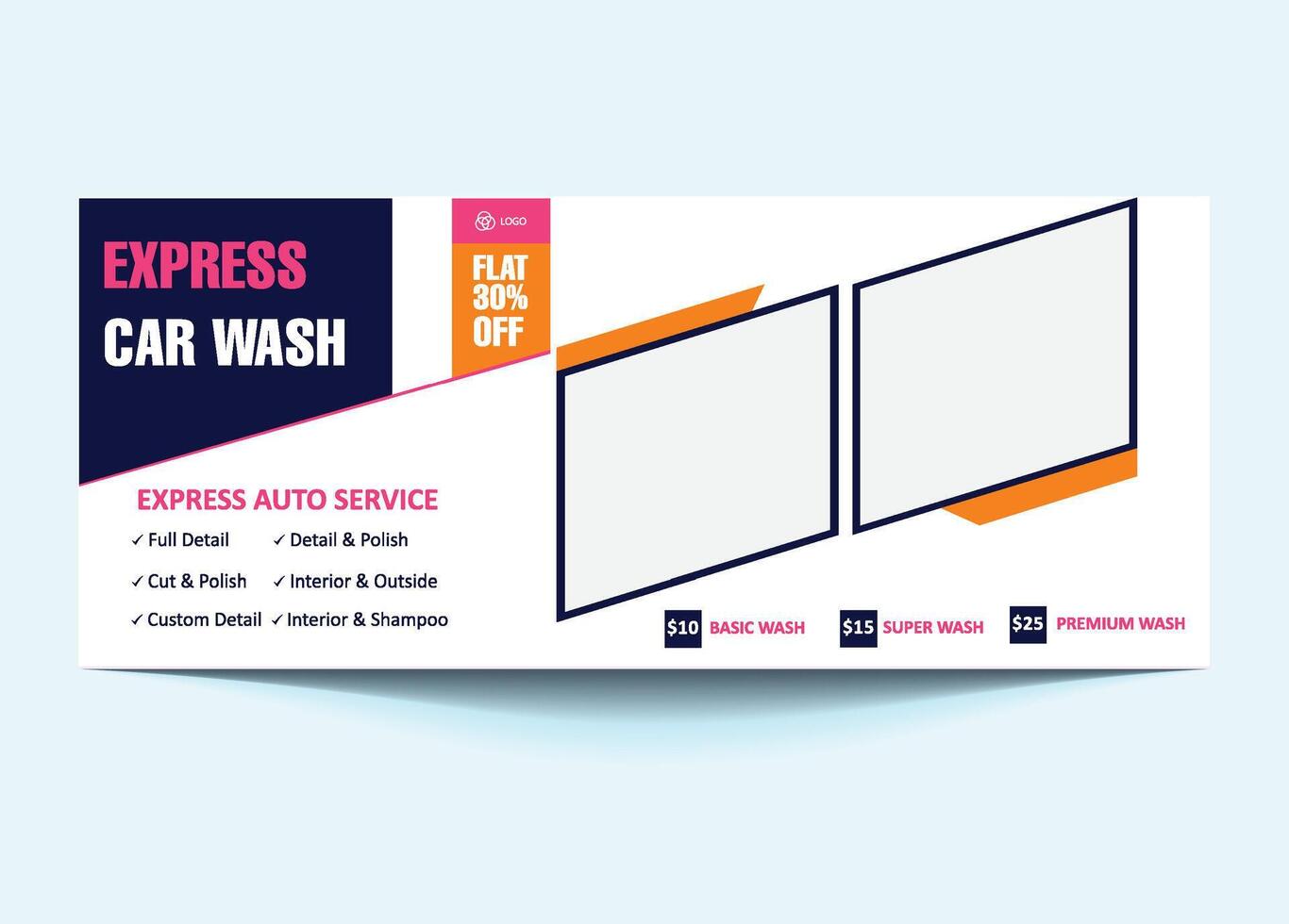 Full Service Car Wash From Rims to Roof.Perfect for showcasing services, promotions, and branding. Easy to edit for social media success. vector