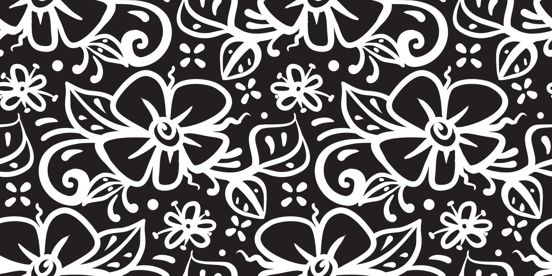 Hand drawn simple abstract floral print. Trendy collage pattern. Fashionable template for fabric design. Line pattern vector