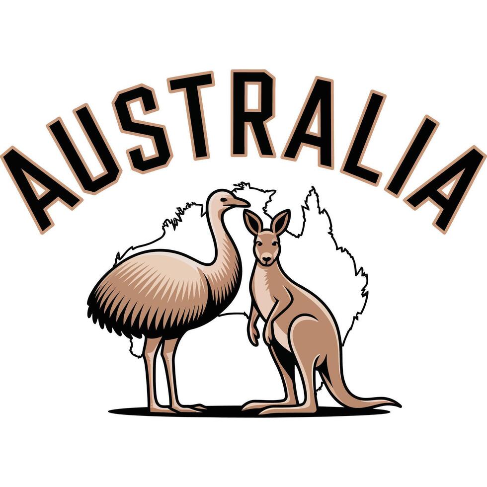 Australia logo with two emus vector