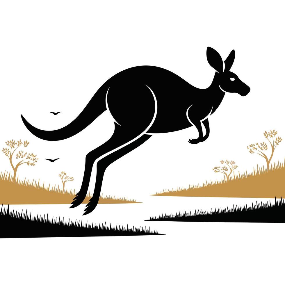 A kangaroo jumping over a river vector
