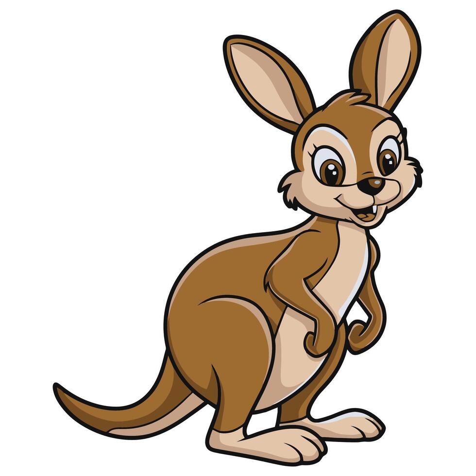 A cartoon kangaroo standing on one foot vector