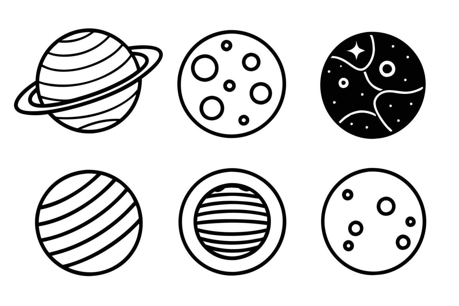 World planet icon set vector