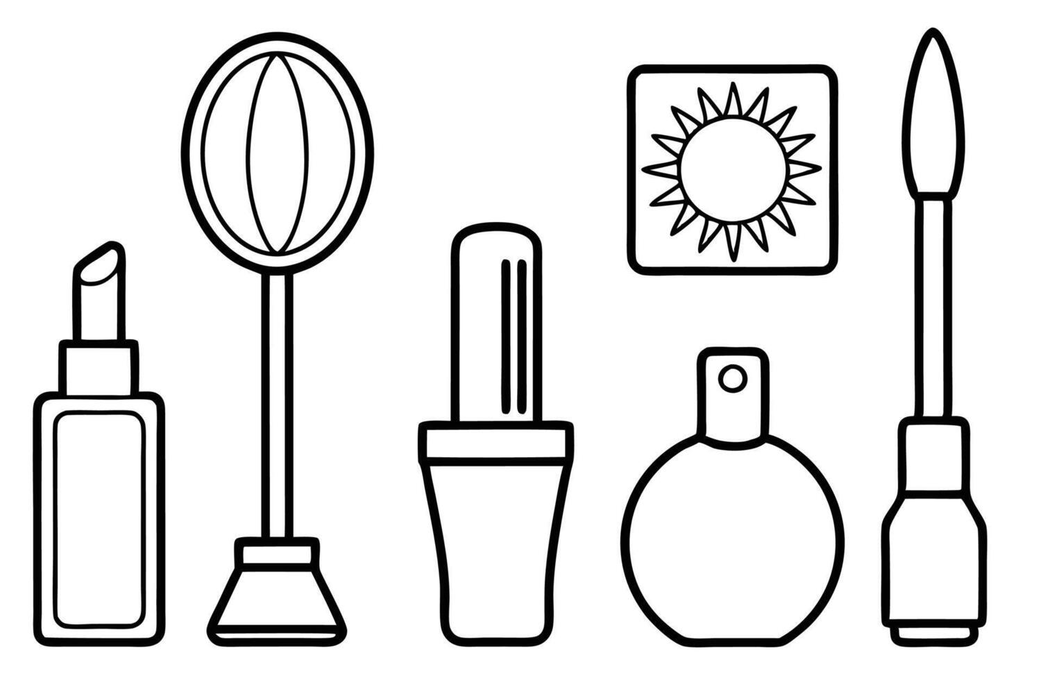 set of Makeup icons vector
