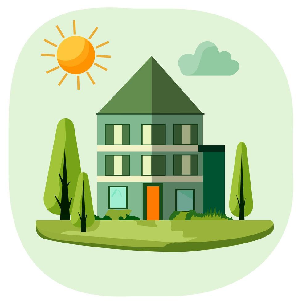 eco house icon with clean energy vector