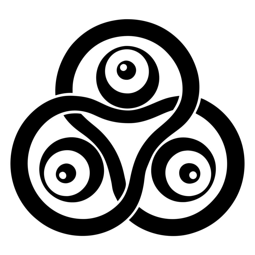 Ancient Triskelion Symbol in Black and White Celtic-Inspired Design vector