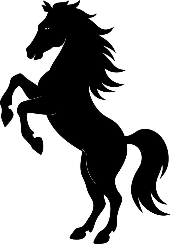 Majestic Horse in Motion with One Front Leg Raised, Ideal for Logo Design vector