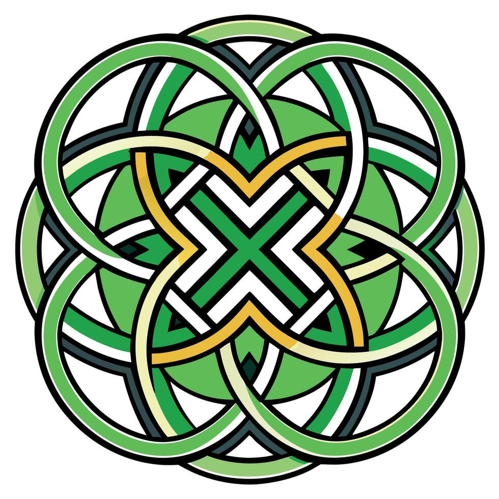 Intricate Celtic Knotwork Design in a Circular and Interwoven Pattern vector