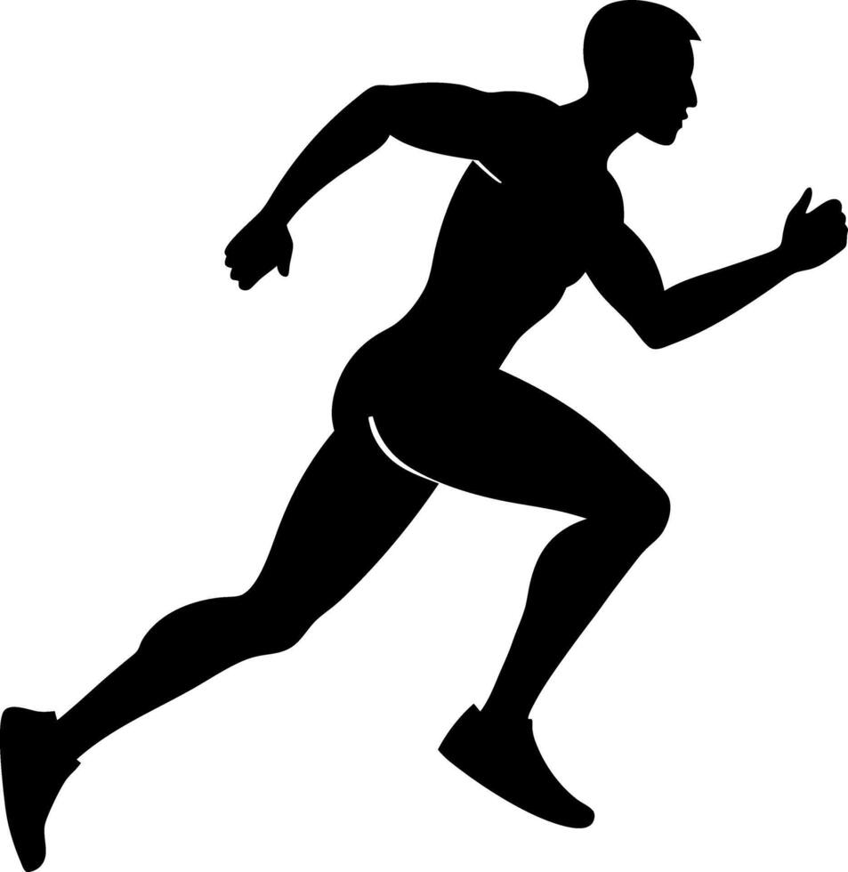 The person is depicted with a lean, athletic build, wearing what appears to be a tank top and shorts vector