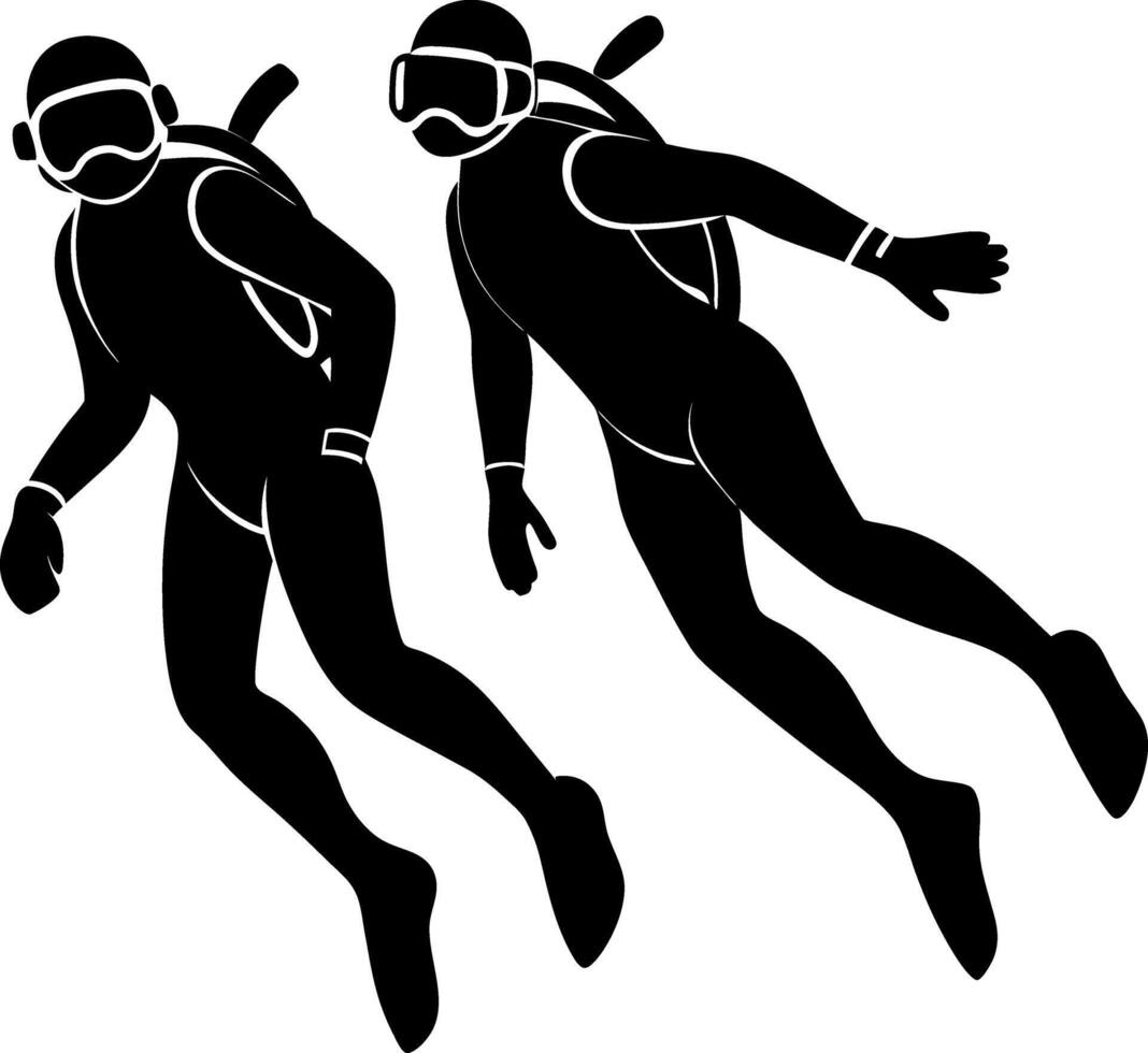 Silhouette of Two Runners in Motion, One Chasing the Other, Ideal for Sports and Fitness Logo Design or Athletic Event Promotional Material vector