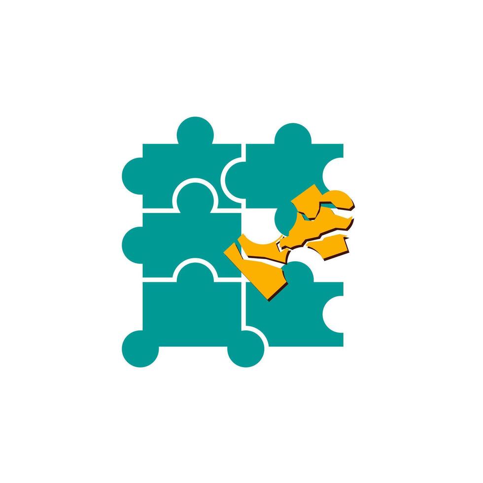 symbol of crack puzzle problem ,business concept piece solution vector