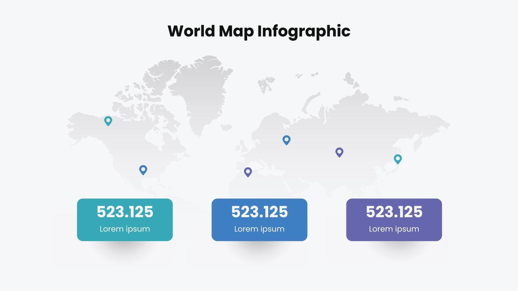 World map infographic template for business presentation. Market share infographic design. vector