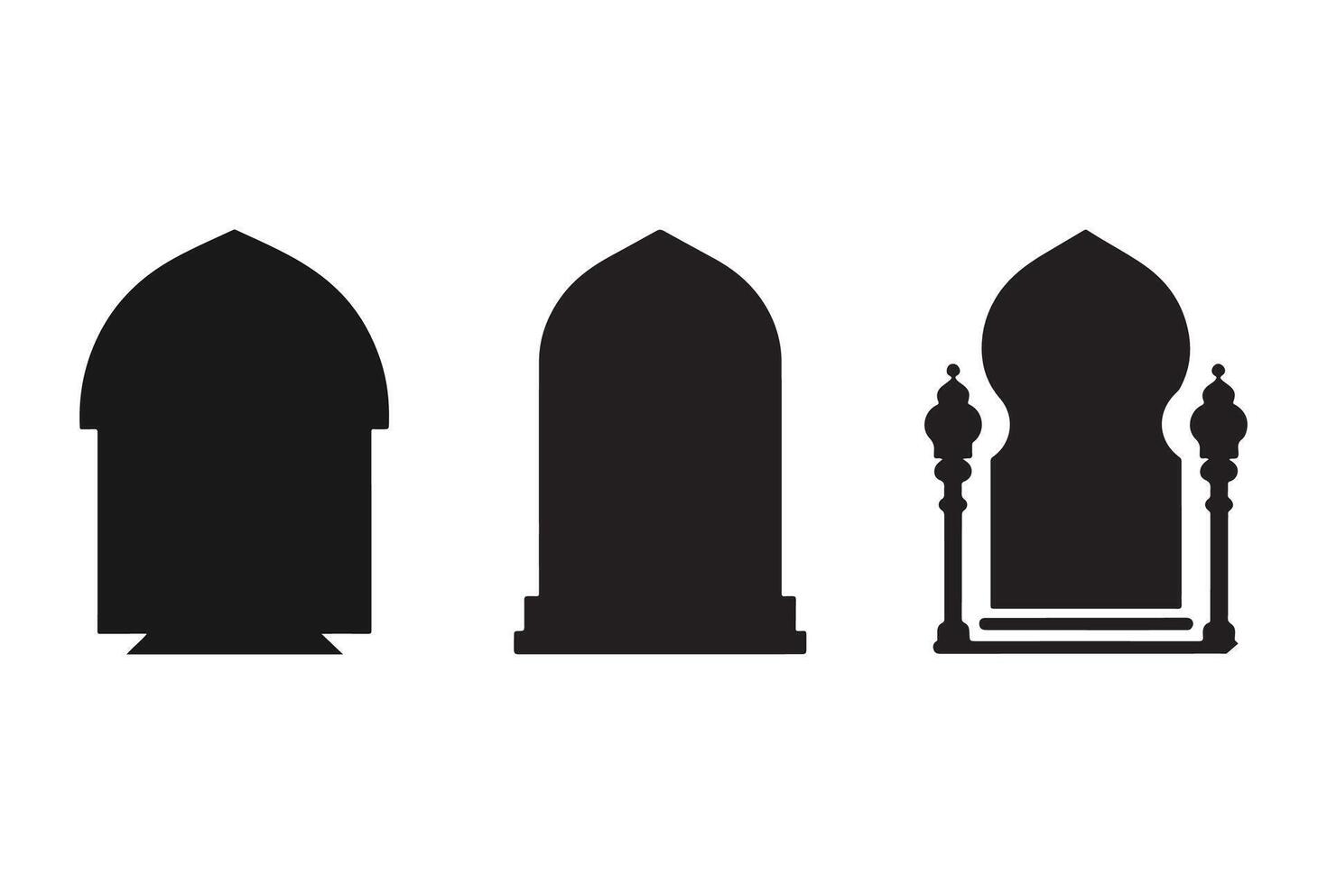 Mosque window line icon. White background. vector