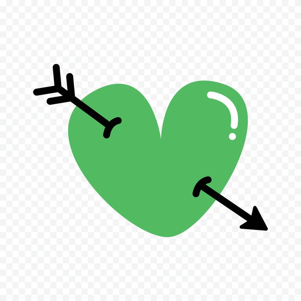 Green heart illustration vector