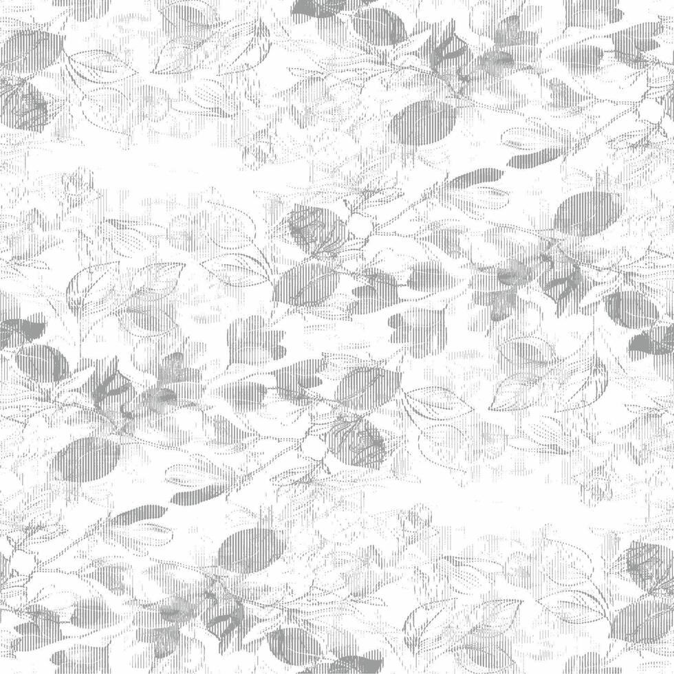 a black and white floral pattern with leaves vector
