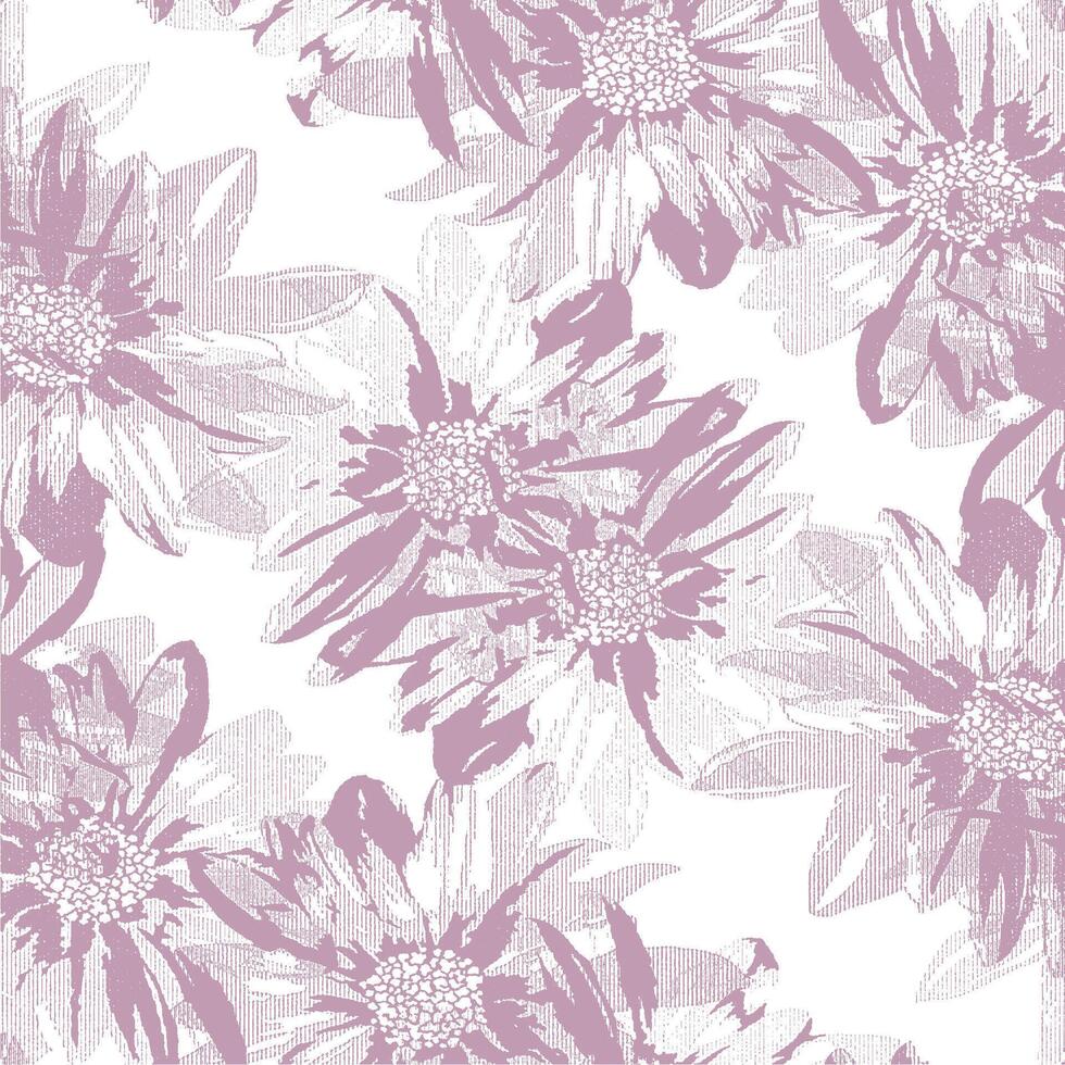 a floral pattern in purple and white vector
