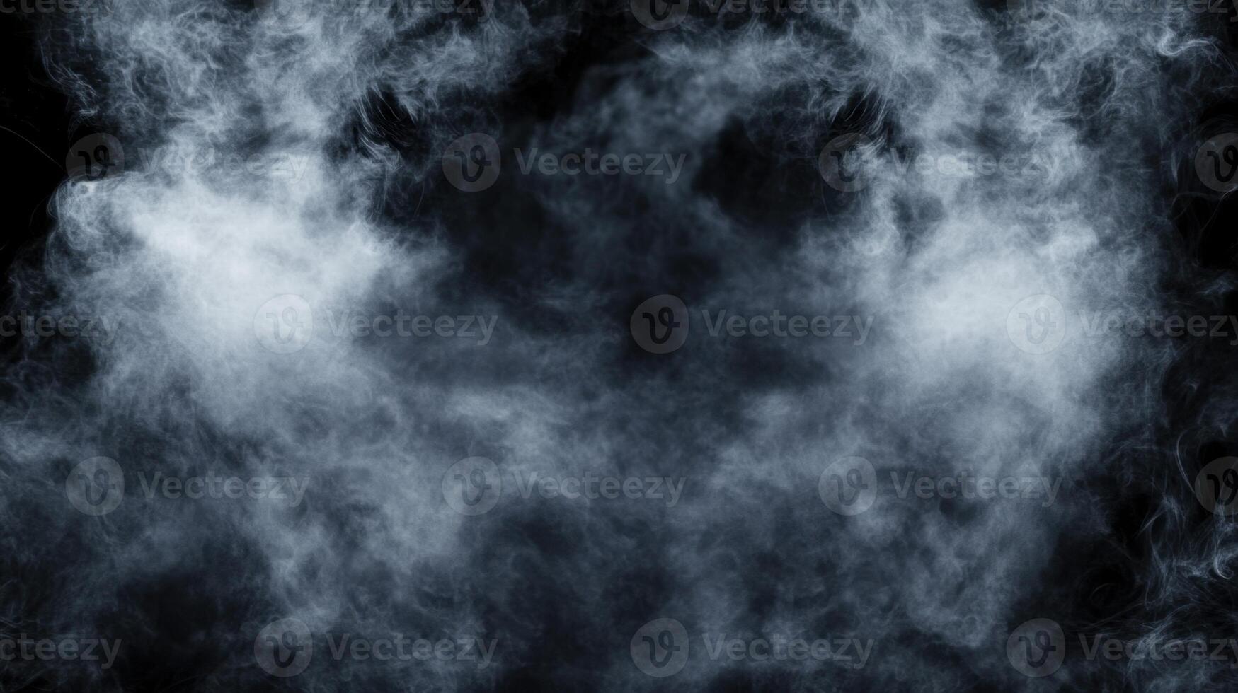 Billowing clouds of smoke rise against a black background, creating a sense of mystery depth photo