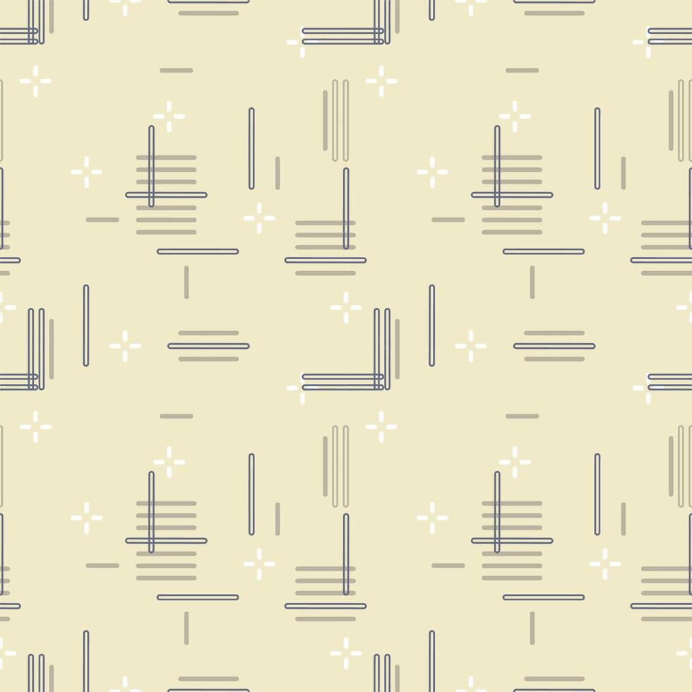 a pattern with lines and arrows on a yellow background vector