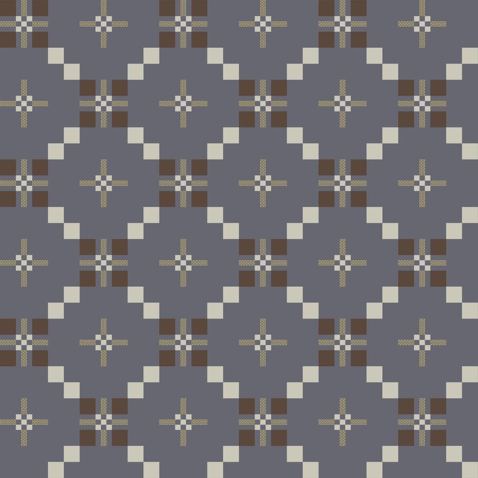 a pattern with squares and crosses on a gray background vector