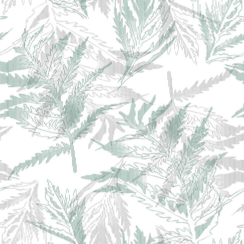 seamless pattern of leaves in green and white vector