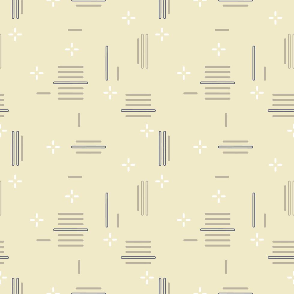 a pattern with lines and dots on a yellow background vector