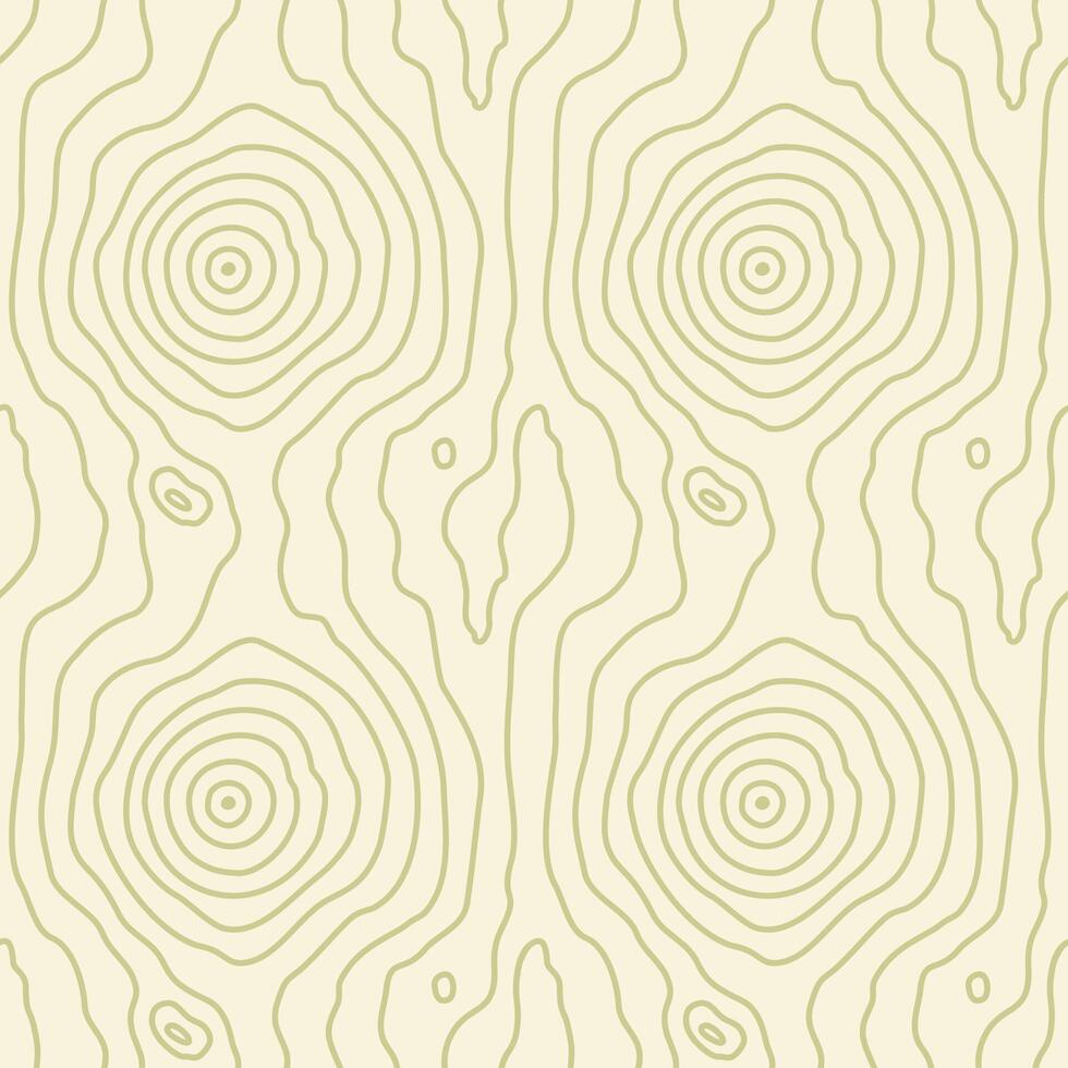 Seamless wooden pattern. Wood grain ring texture. Dense light beige wavy lines fiber. Abstract tree background vector