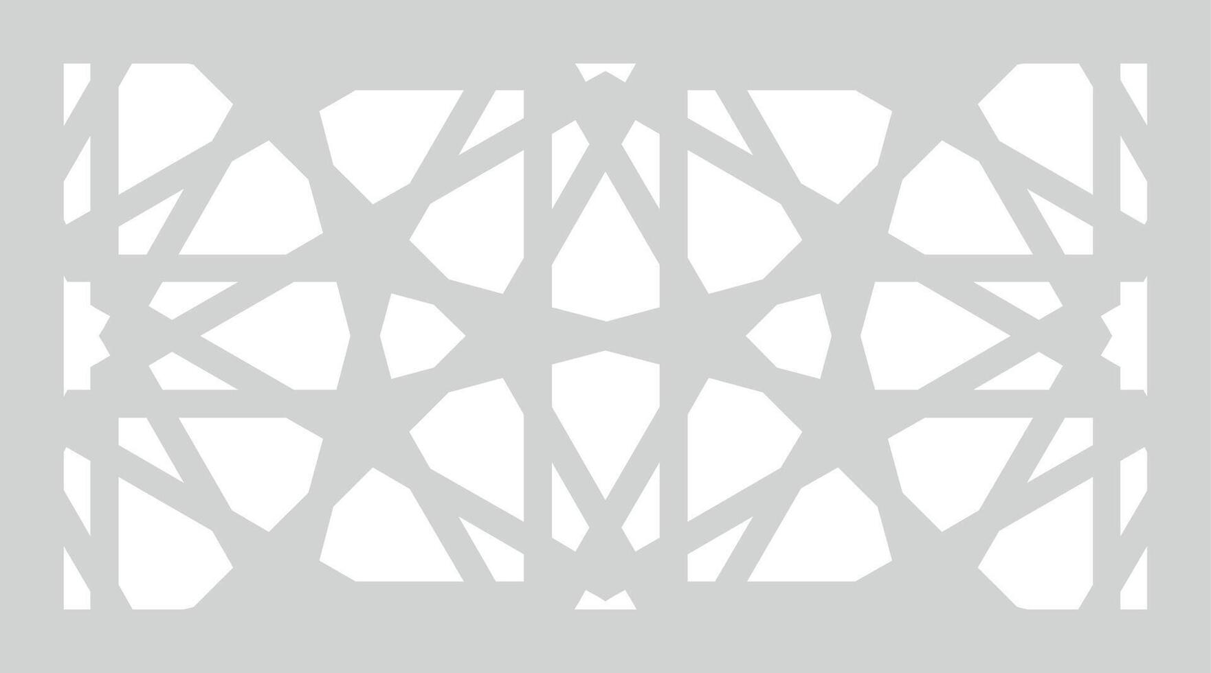 Islamic girih geometric pattern. Muslim star ornament. Decorative arabesque wall panel. Mosque decoration grating. Arabian style. CNC machine cutting template vector