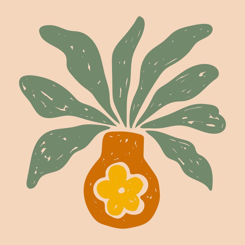 Floral Minimal Square Poster vector