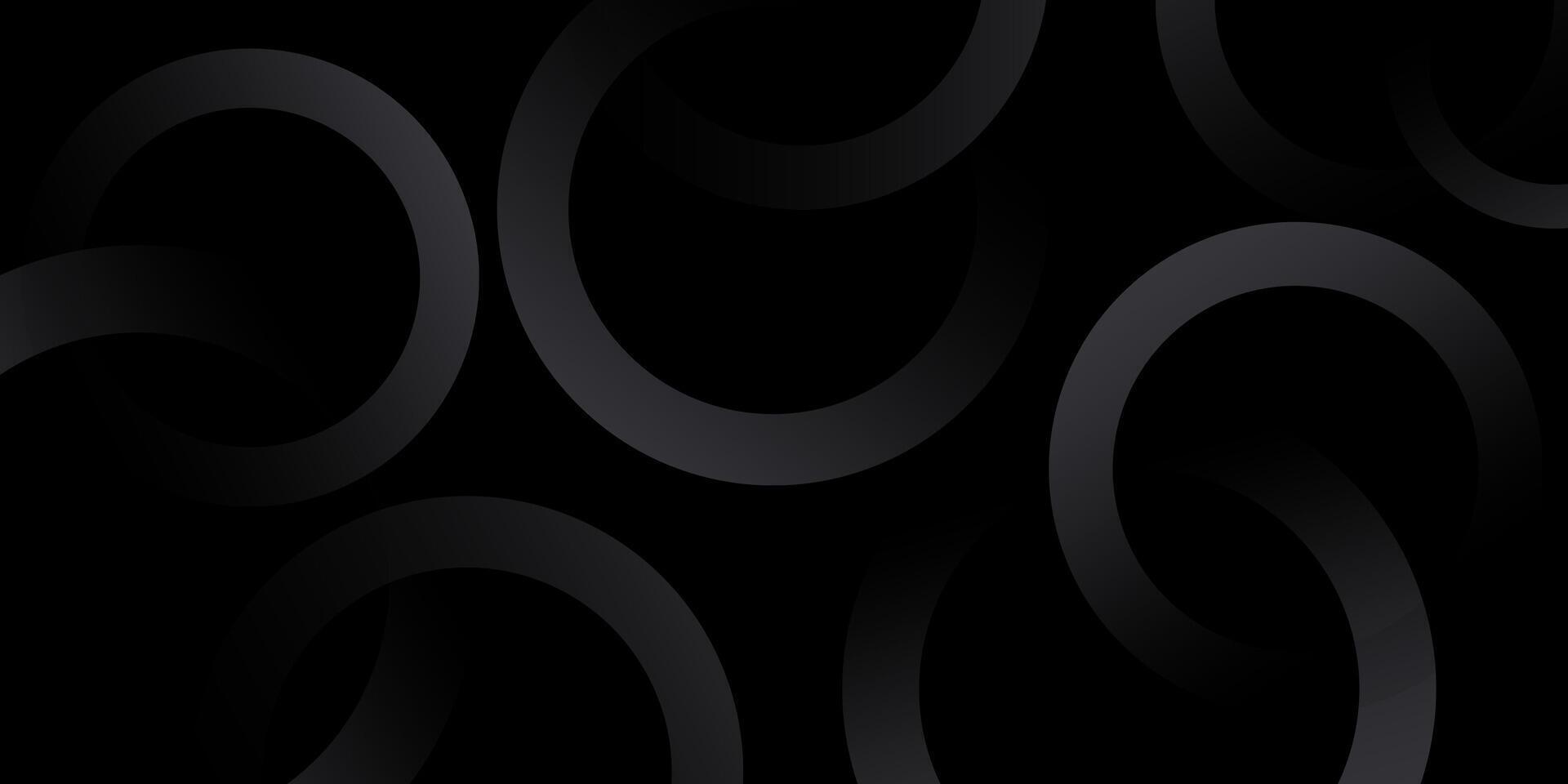 Abstract background black with dynamic circle shape elements. Trendy and modern geometric gradient background design vector