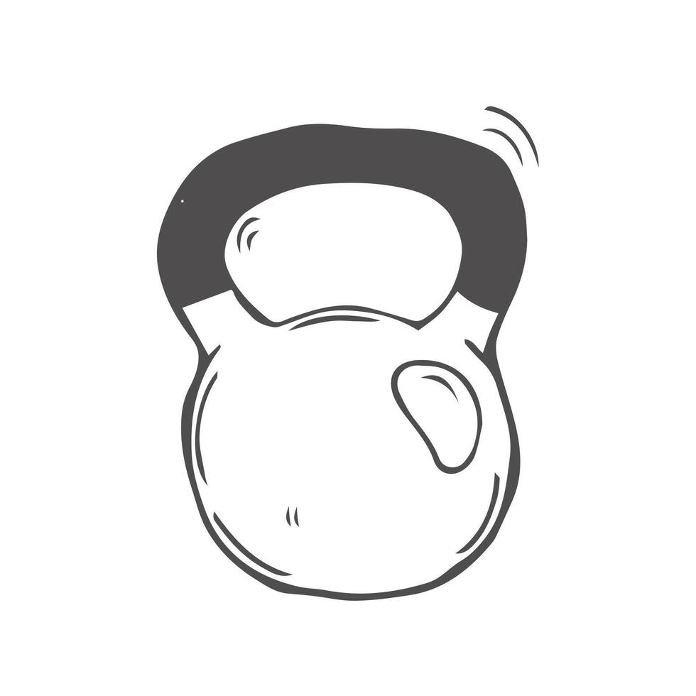 Hand drawn training weight illustration in . Doodle training weight icon in . Dumbbell doodle vector