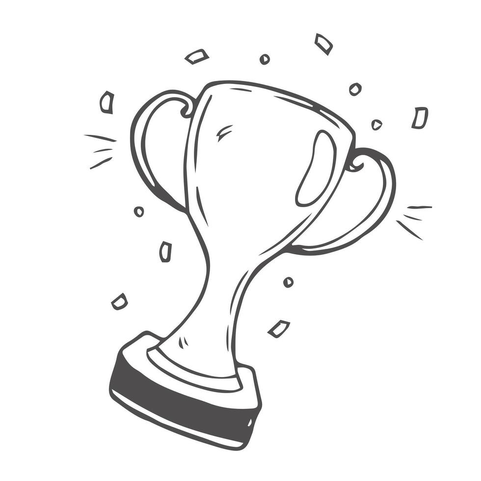 Trophy doodle icon sketch illustration vector