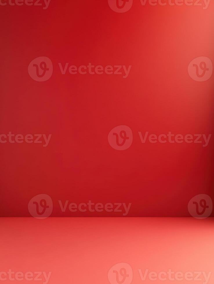 Abstract composition featuring a wall and a floor, with a gradient effect in shades of red and orange photo