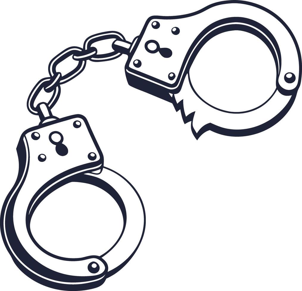 Locked Handcuff Silhouette vector
