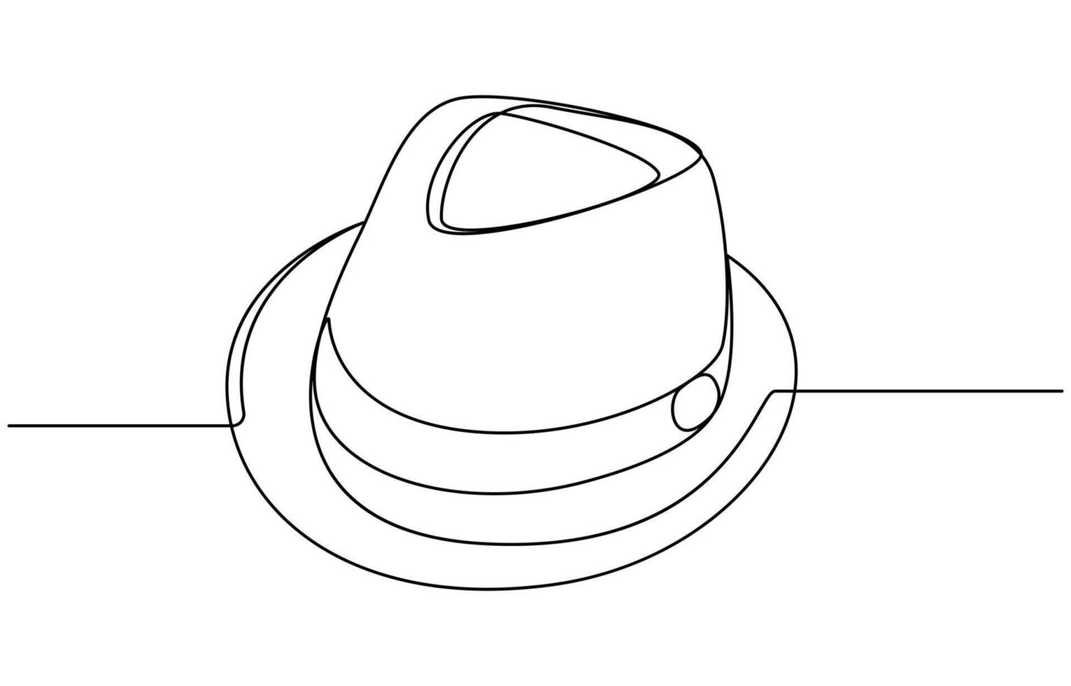 one line drawing of cowboy hat vector