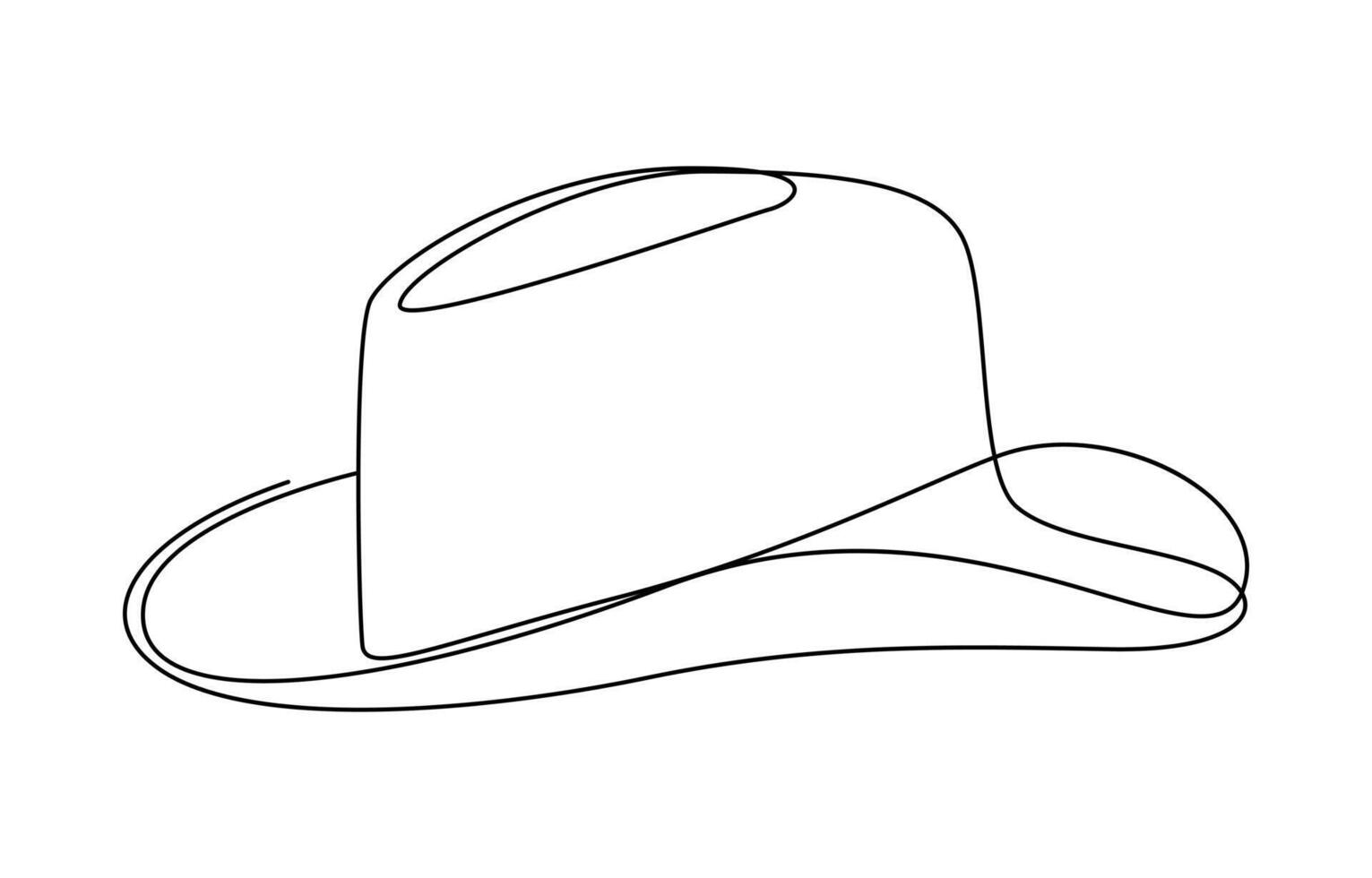 Continuous single drawn one line men hat vector