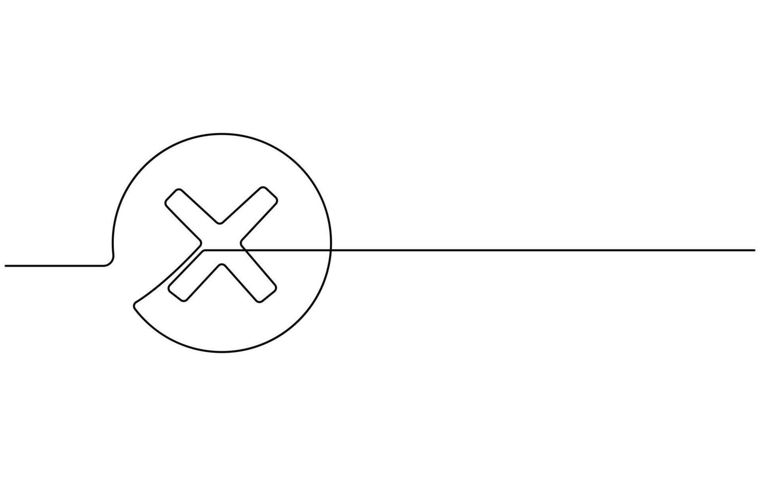 wrong symbol one line art vector