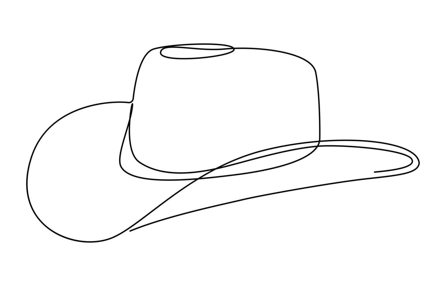 one line men hat vector