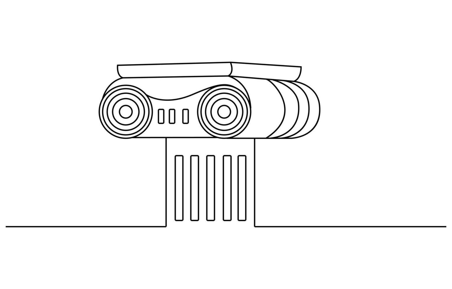 Greek buildings one line art vector