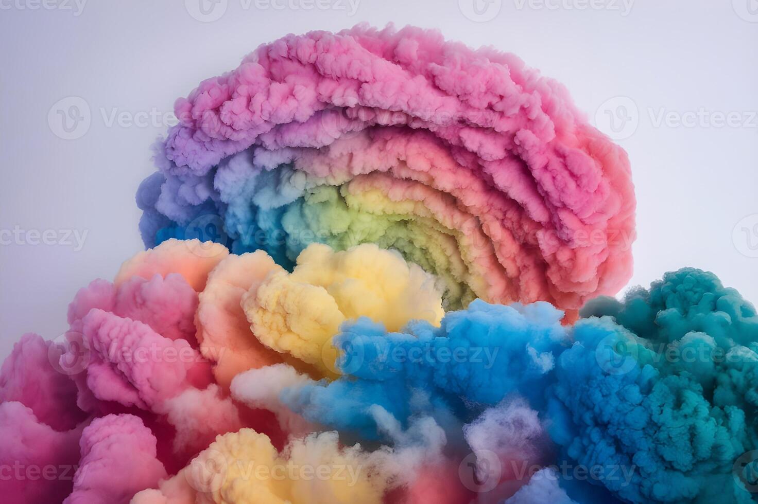 A rainbow colored cloud of smoke is shown photo