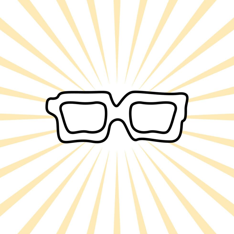 glasses icon on yellow background vector