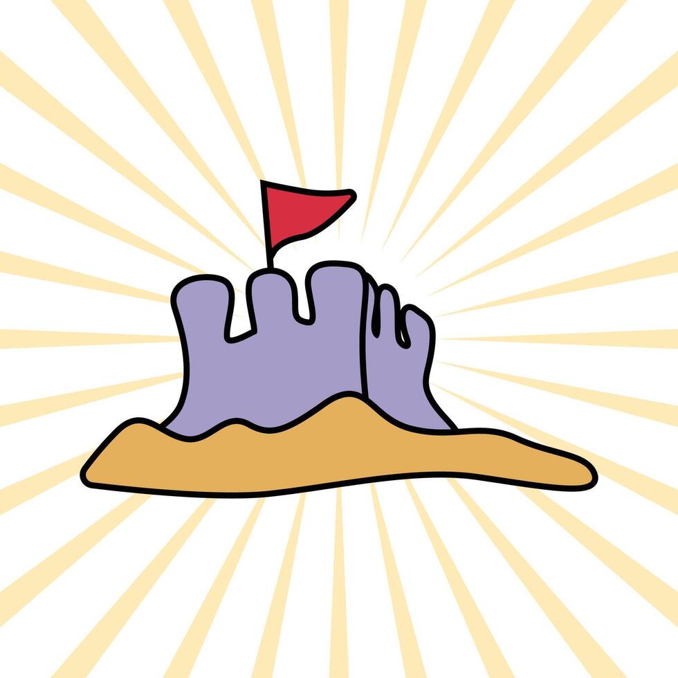 sand castle illustration vector