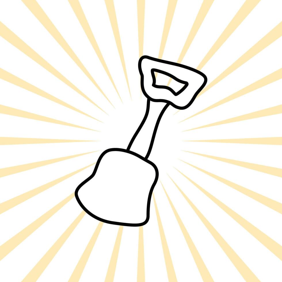 a shovel icon on a yellow background vector
