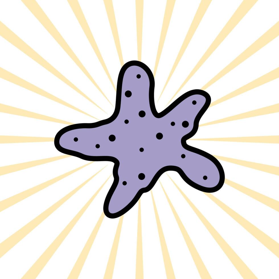 a starfish icon on a yellow background vector