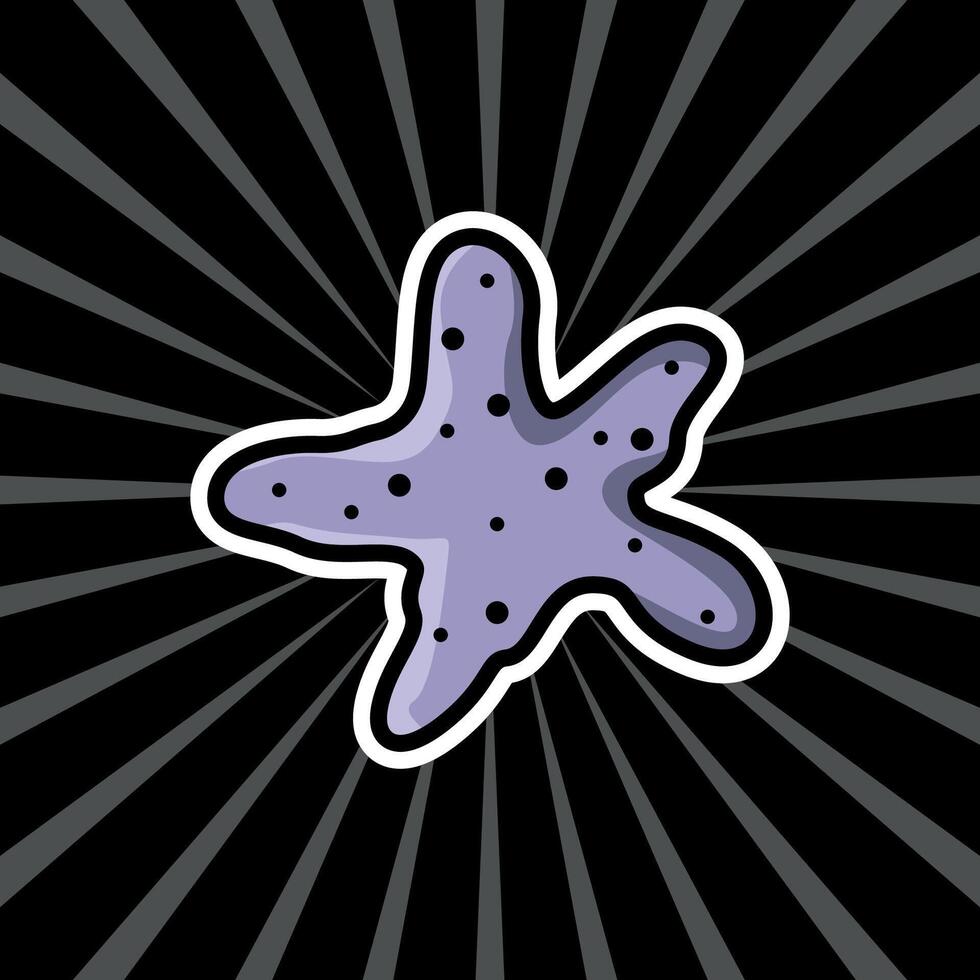a starfish icon on a black background vector