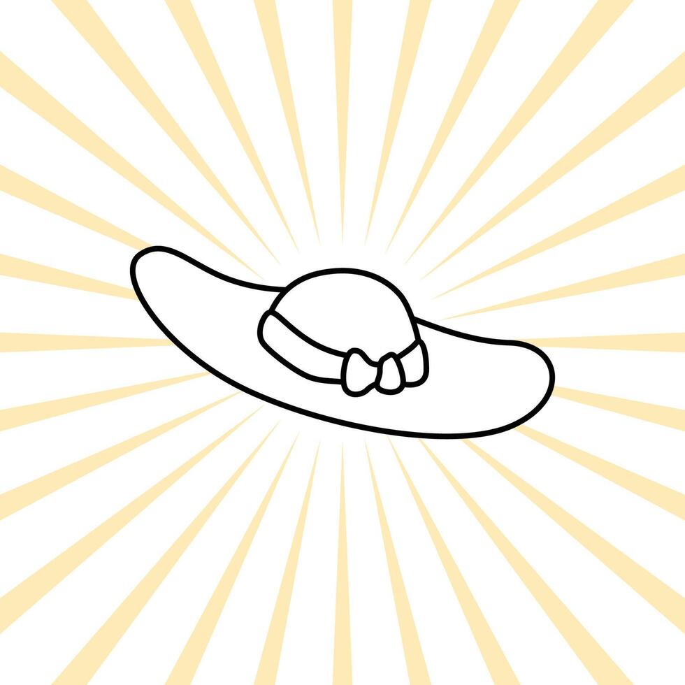 a hat icon in a sunburst background vector