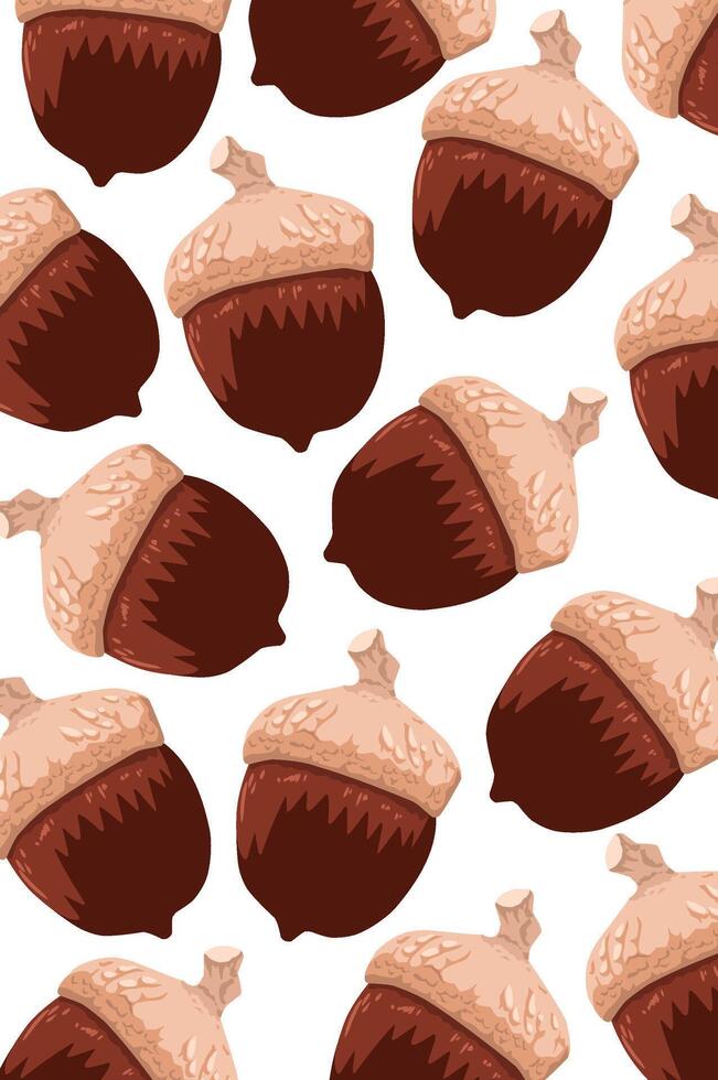 Acorn cartoon isolated on white background. Oak tree forest fruit vector