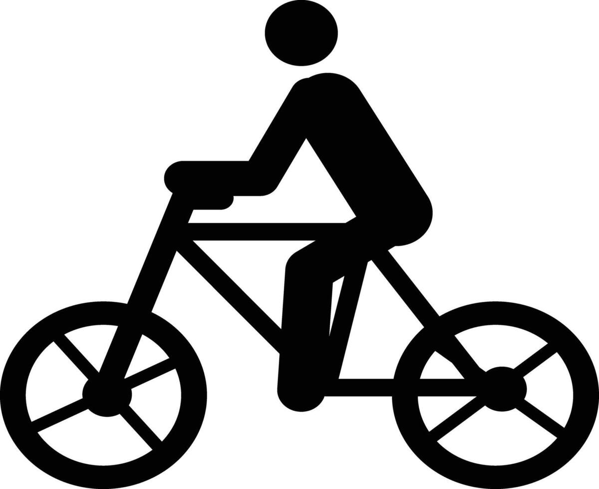 Man riding bike icon. Man ride a bike sign. Bicycle symbol. flat style. vector