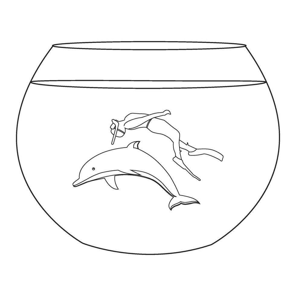 Underwater Adventure in a Fishbowl vector