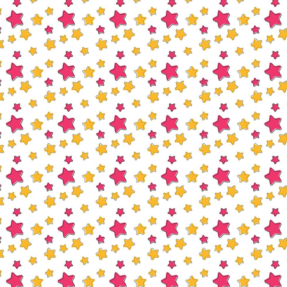 Playful Star Pattern, Seamless Design with Vibrant Colors vector
